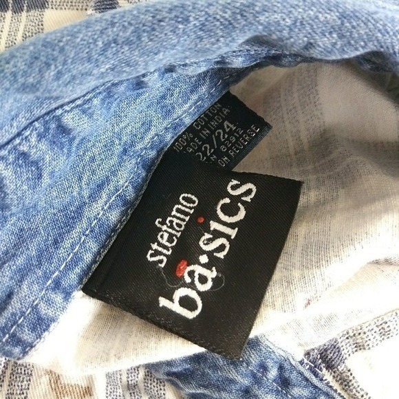 Button Down Plaid Bear Print 100% Cotton Blouse Woman's Sz 22 - Picture 6 of 6